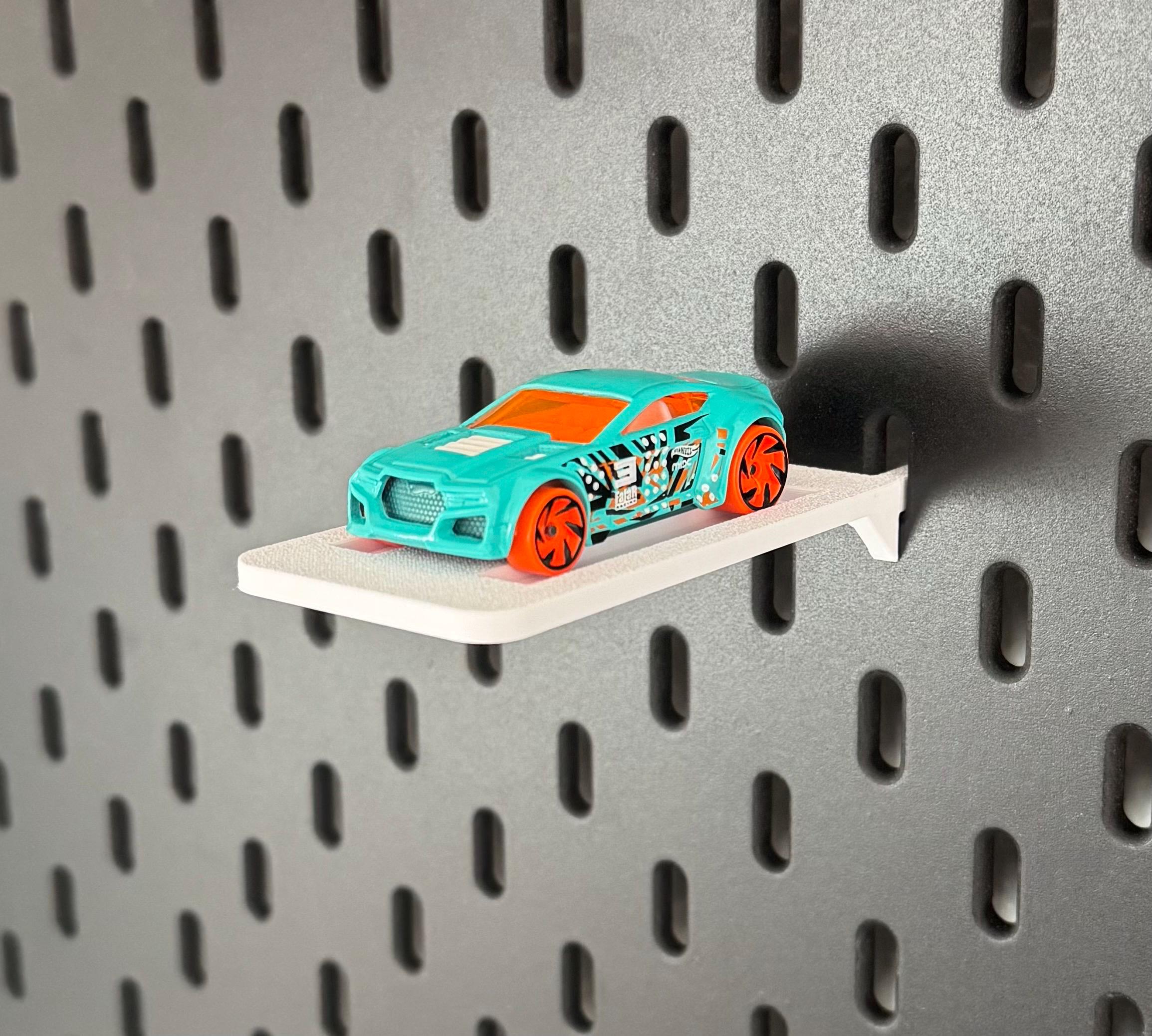 IKEA Skadis Hot Wheels Halter – Gamecar Display & Spielzeugauto Organizer | Pegboard Zubehör | Quer Längs Gedreht | 3D Druck