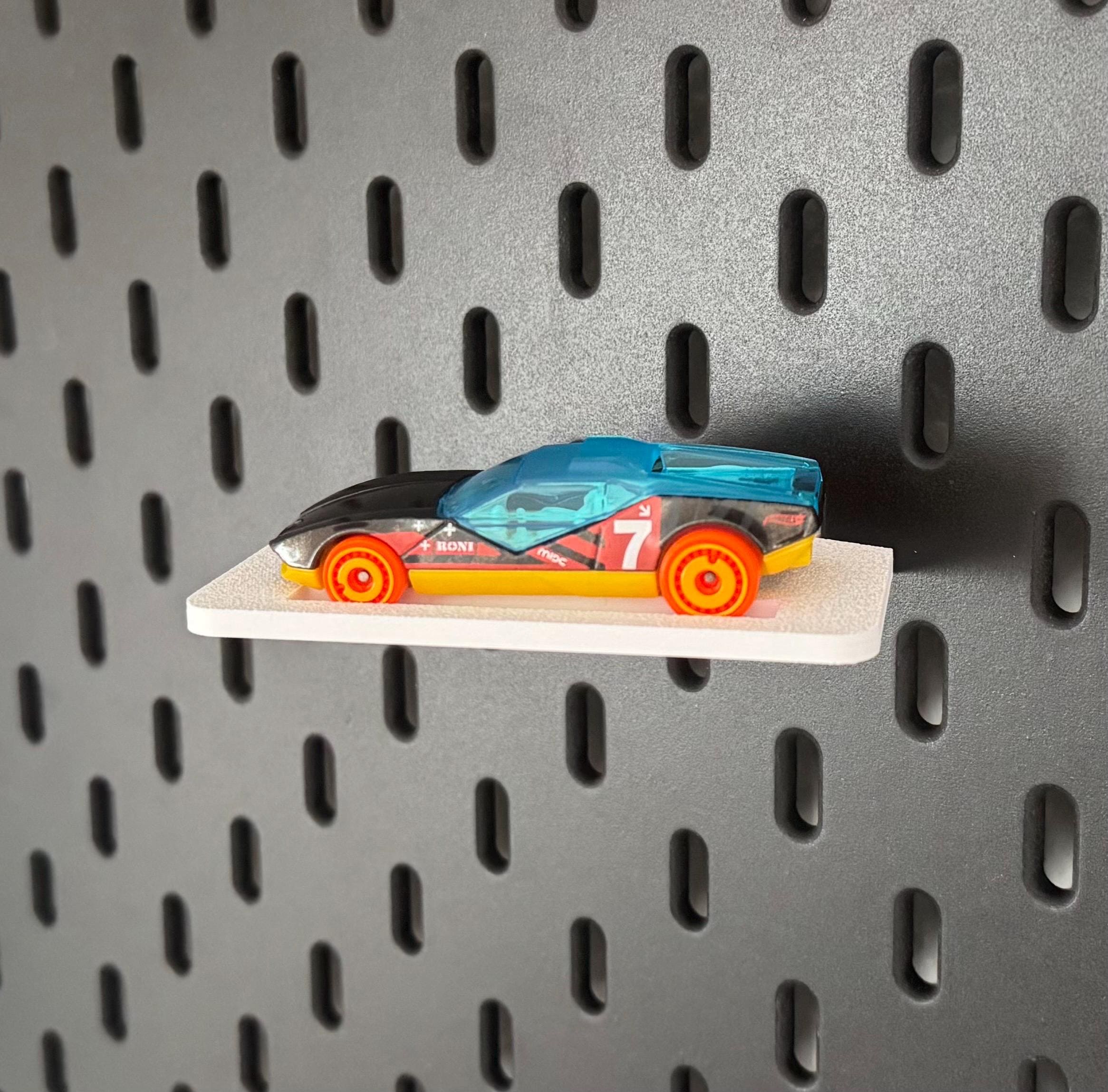 IKEA Skadis Hot Wheels Halter – Gamecar Display & Spielzeugauto Organizer | Pegboard Zubehör | Quer Längs Gedreht | 3D Druck