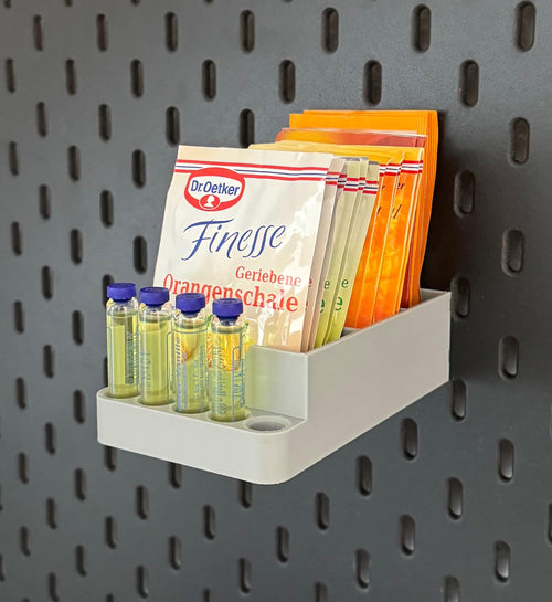 IKEA Skadis Backzutaten Halter – Organizer für Backpulver und Vanillezucker | Puddingpulver & Kräuter | Pegboard Küche | 3D Druck