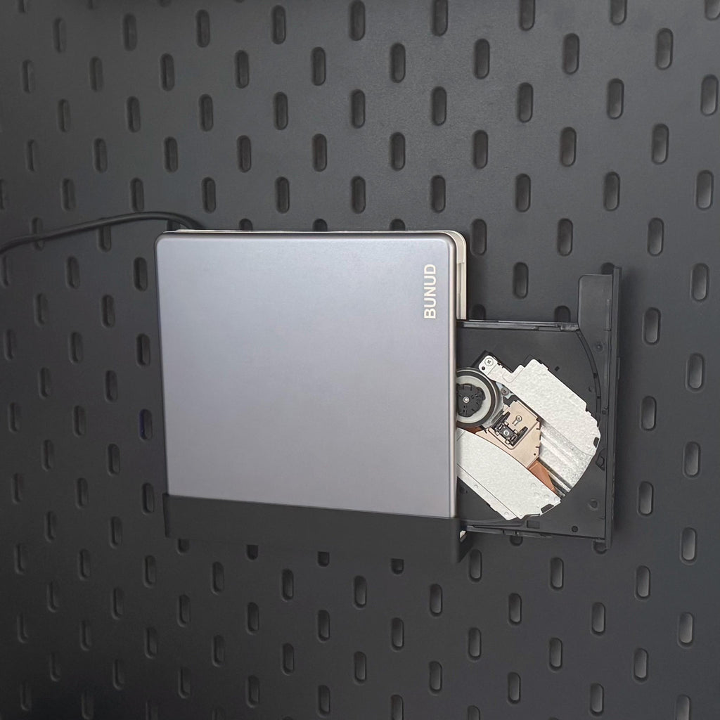 IKEA Skadis BUNUD Laufwerk Halter – Externes Laufwerk Halterung | Pegboard Zubehör | USB 3.0 Typ C | Ports zugänglich | 3D Druck