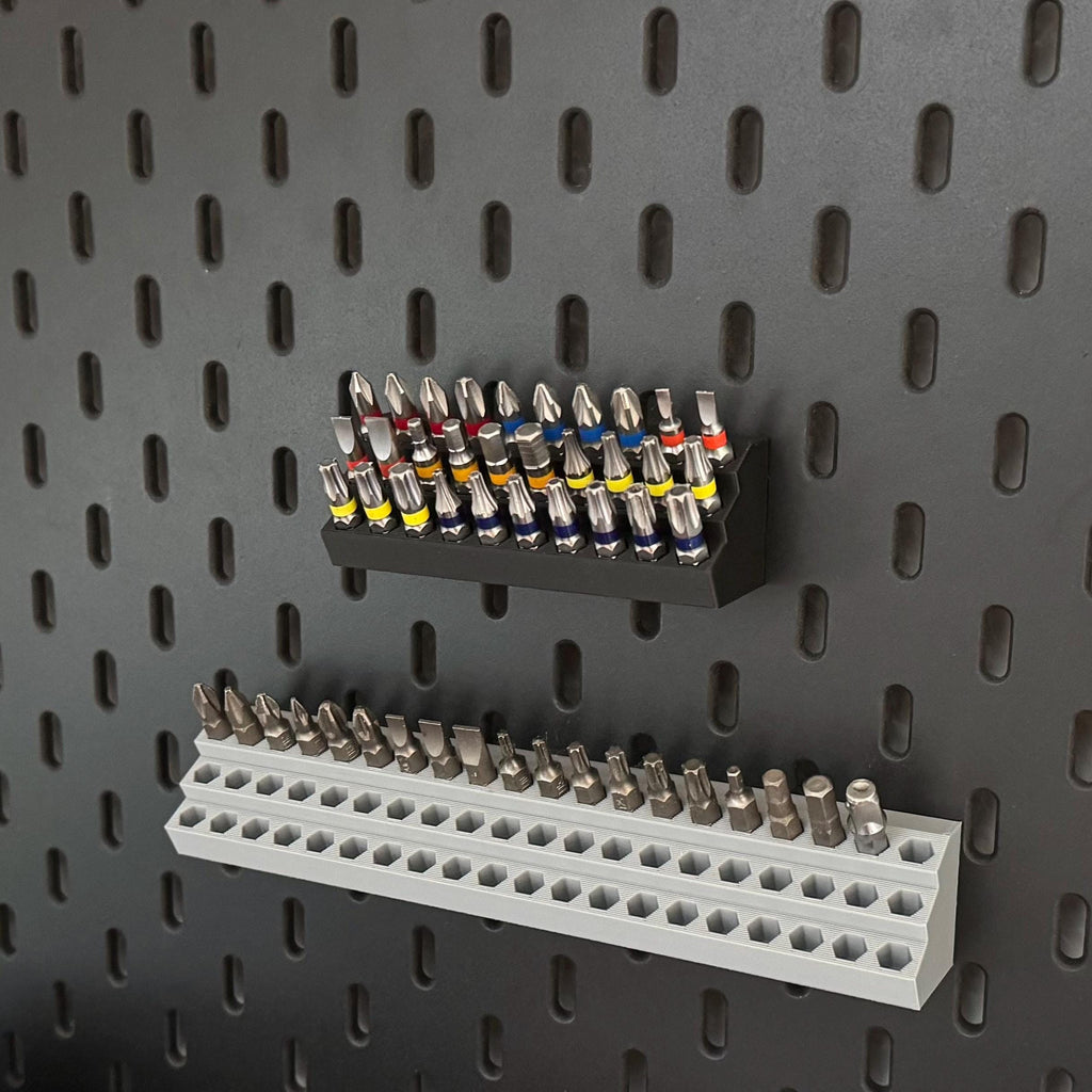 IKEA Skadis Bithalter – Organizer für 1/4 Zoll Bits | Pegboard Zubehör Werkstatt | 30 oder 60 Plätze | 3D Druck