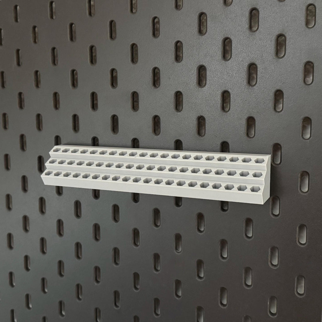 IKEA Skadis Bithalter – Organizer für 1/4 Zoll Bits | Pegboard Zubehör Werkstatt | 30 oder 60 Plätze | 3D Druck