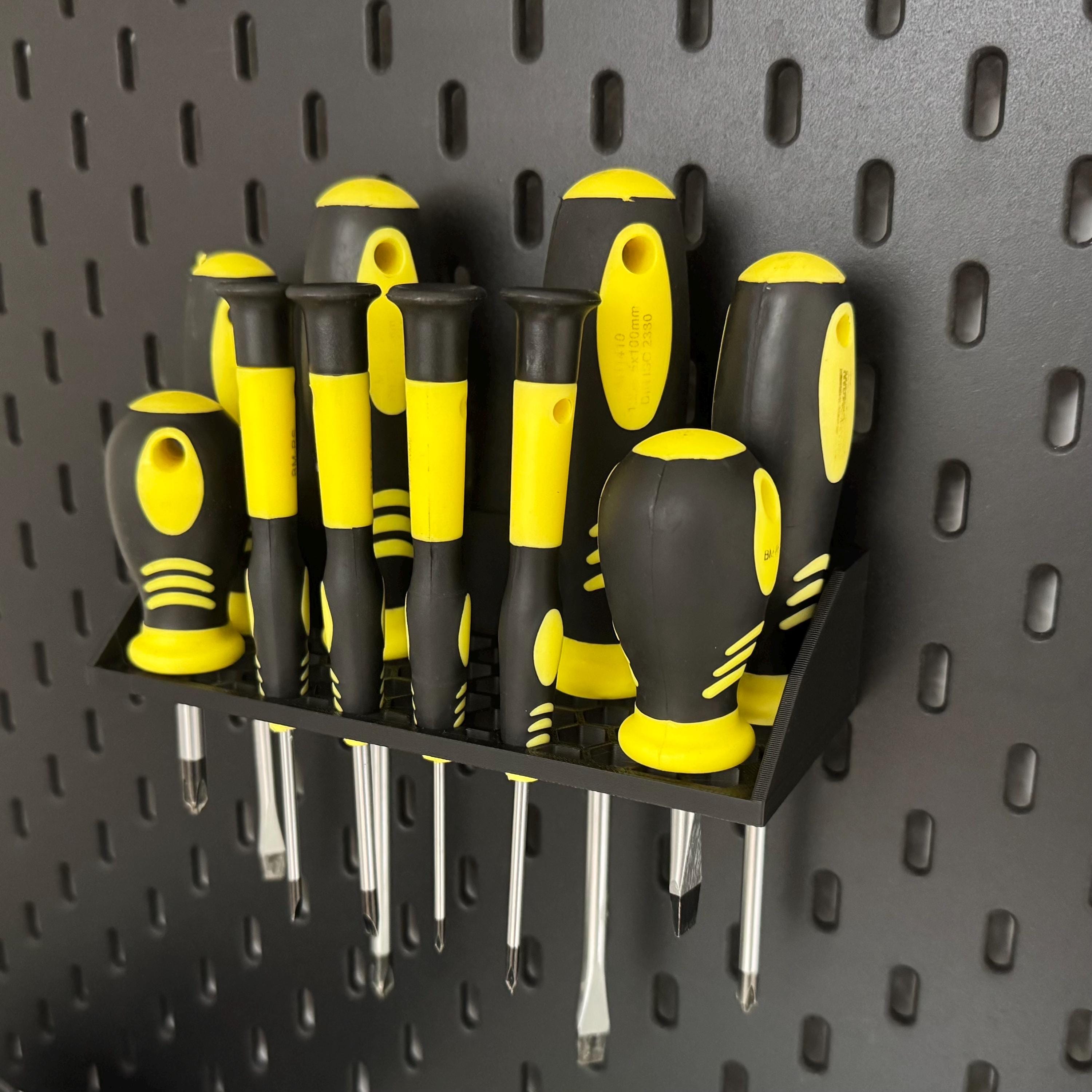 IKEA Skadis Schraubenzieher Halter – Schraubendreher Halterung | Organizer Pegboard Werkzeugwand | ca. 10 Plätze | 3D Druck