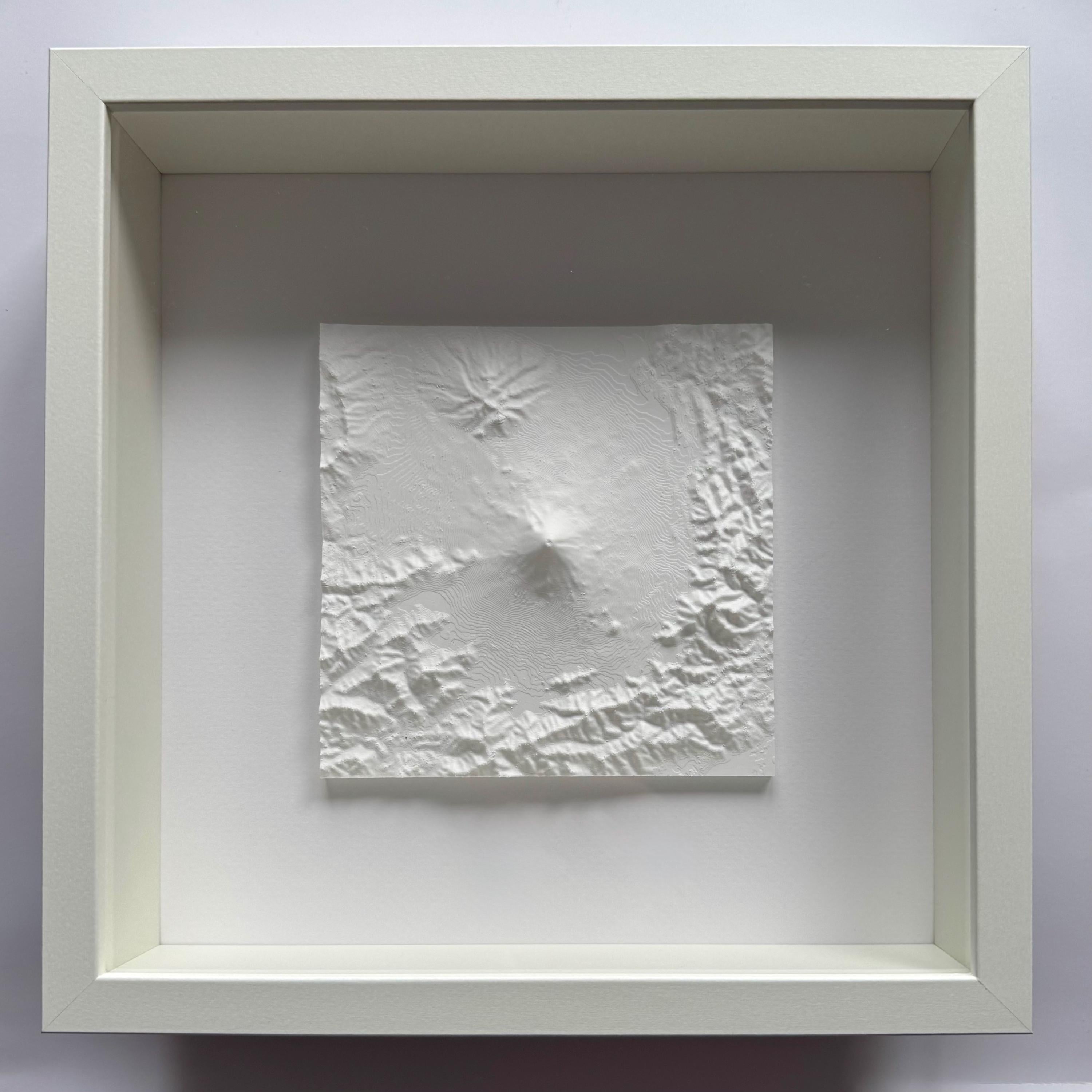 Mount Fuji 3D-gedrucktes Modell im Holz-Rahmen (27 × 27 cm)