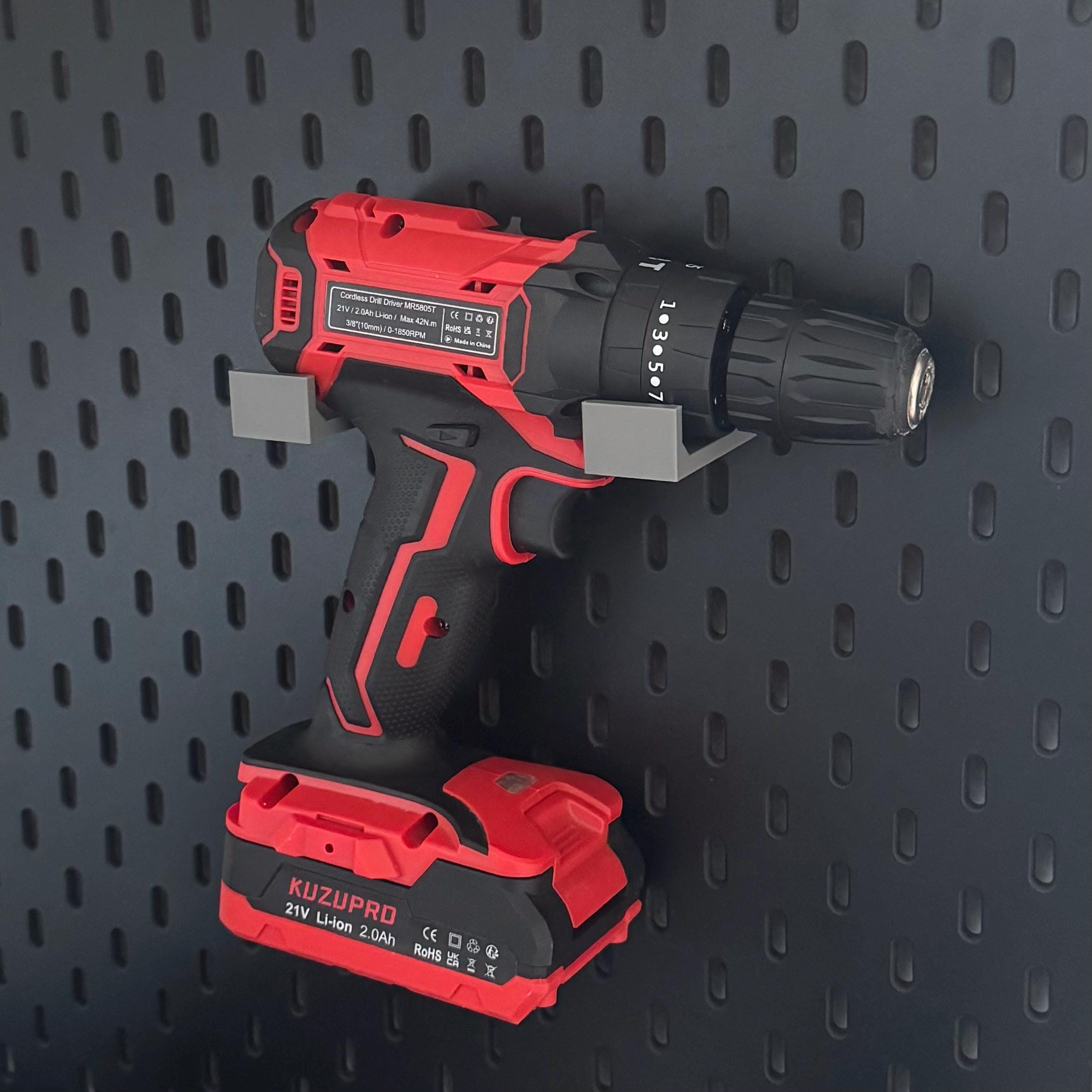 IKEA Skadis Akkuschrauber Halter – Bohrschrauber Halterung & Organizer | Pegboard Zubehör | Werkstatt Werkzeugwand | 3D Druck