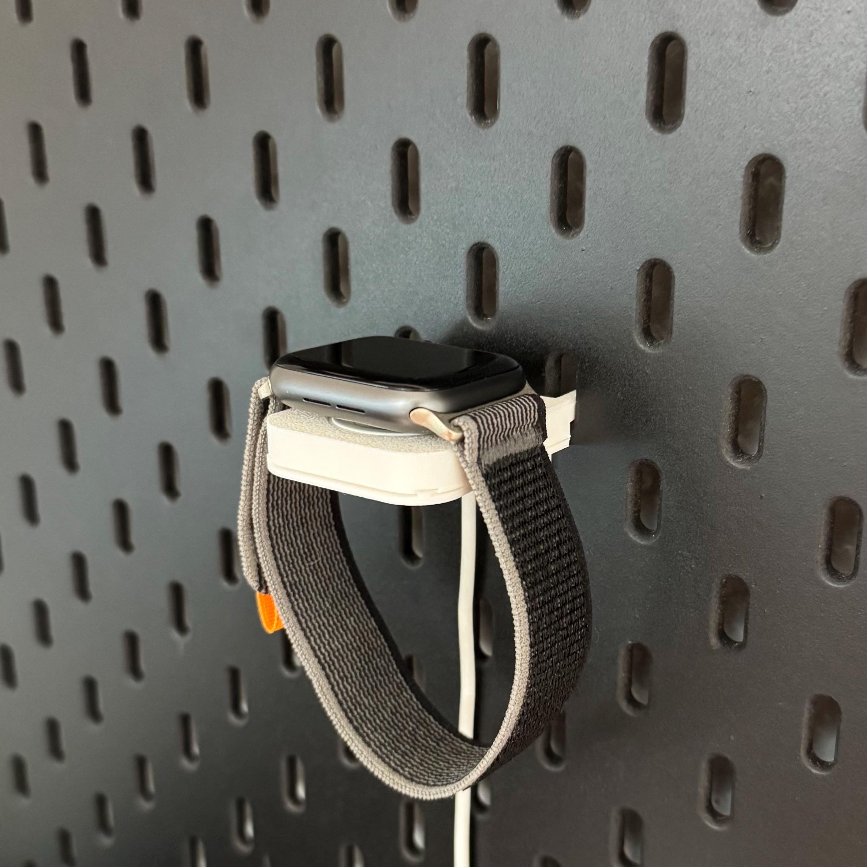 IKEA Skadis Apple Watch Ladehalter – Ladekabel Halter | Ladepuck Halterung | Pegboard Kabelmanagement | 3D Druck