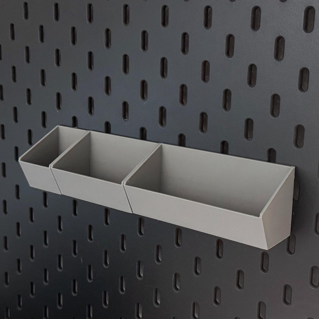 IKEA Skadis Aufbewahrungsbox – Werkzeugbox Werkstatt, Schrauben Nägel Dübel, 3D Druck, Pegboard Zubehör, 4–20 cm Breite